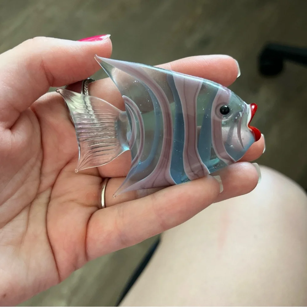 Handcrafted Glass Fish - blue, purple